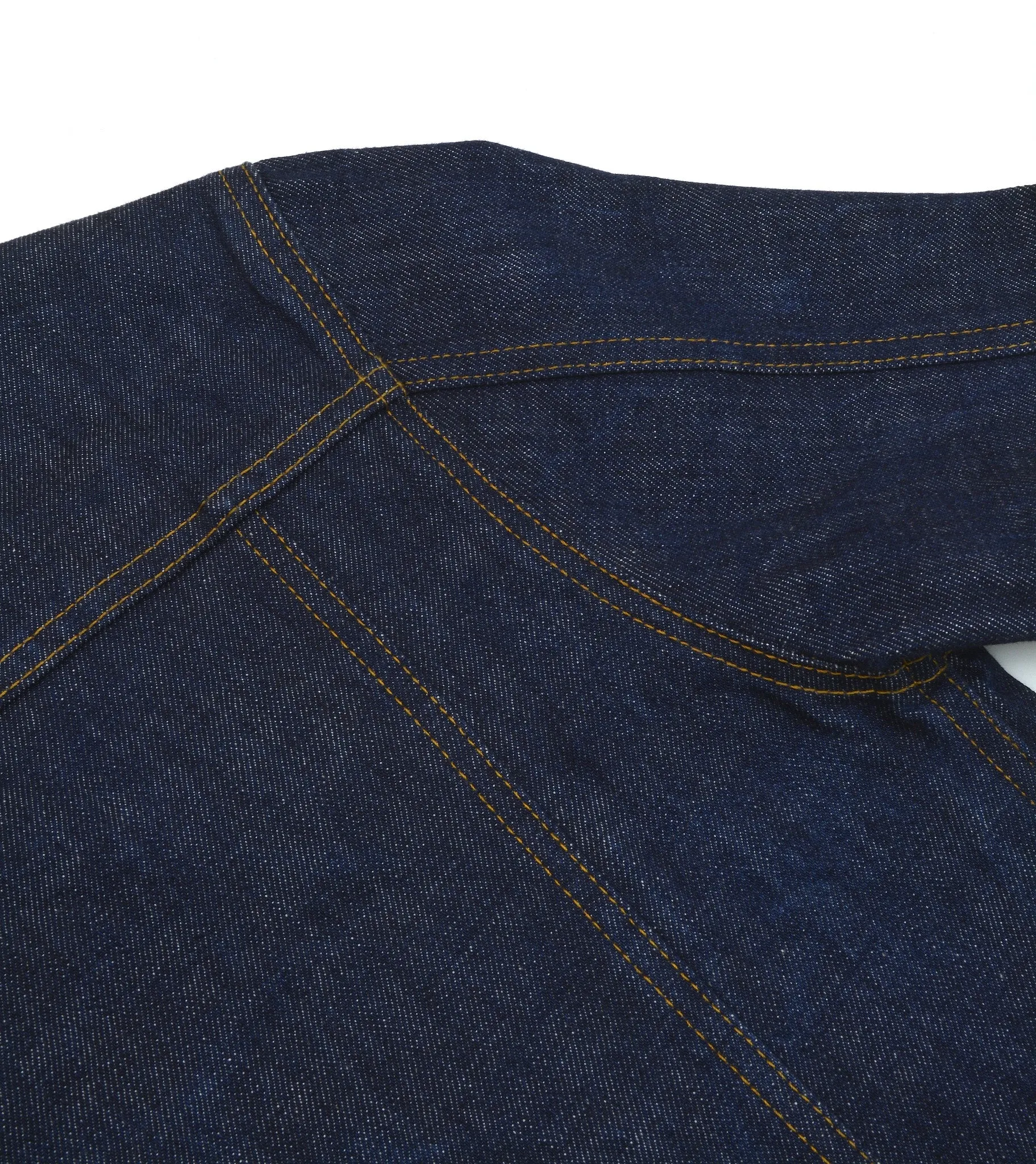 2003 Raw Denim Slim Classic 1-Pocket Jacket with Asymmetric Leather Applications