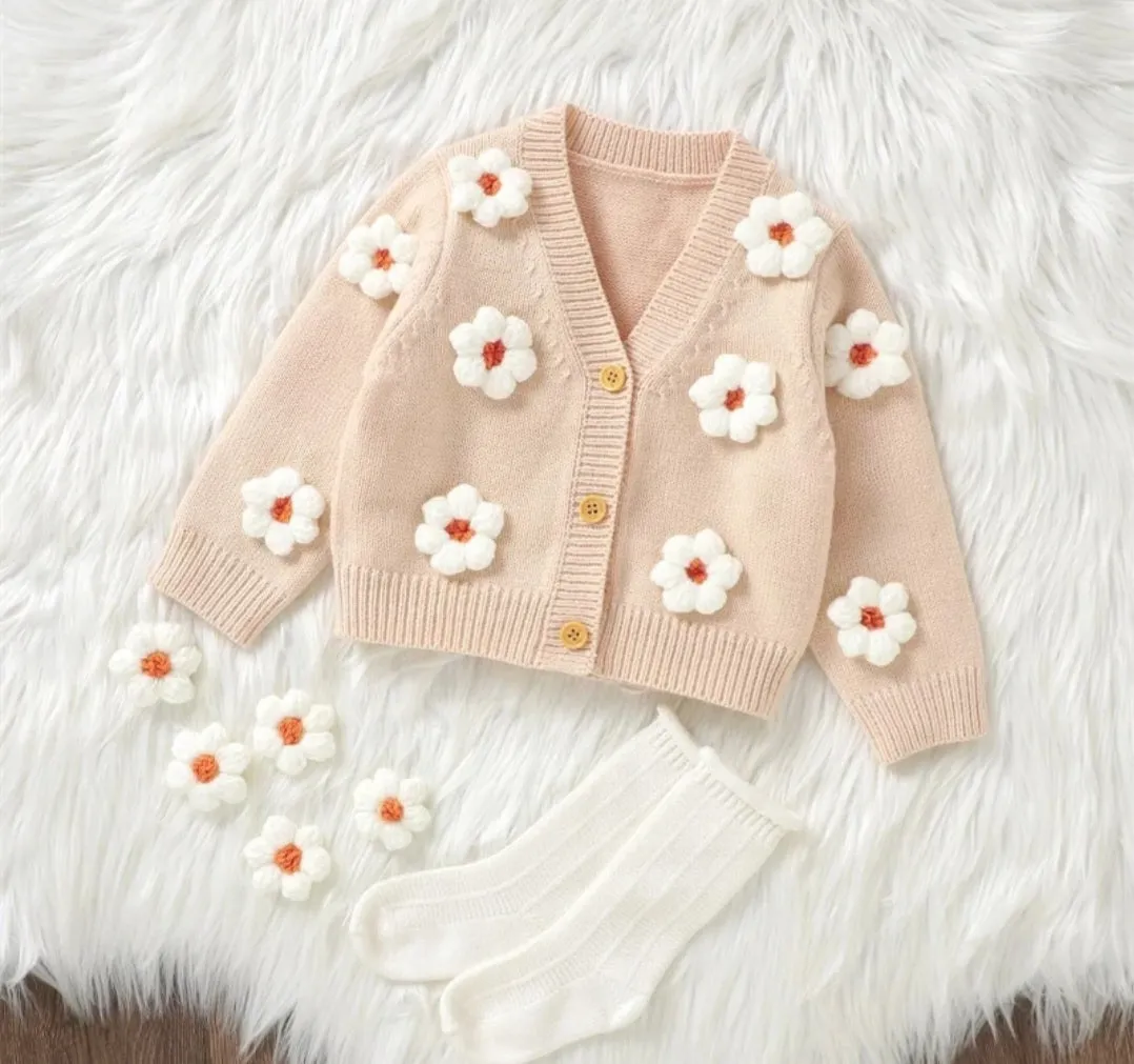 Apricot Floral Cardigan #1000220