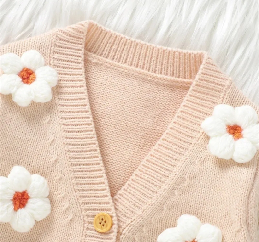 Apricot Floral Cardigan #1000220