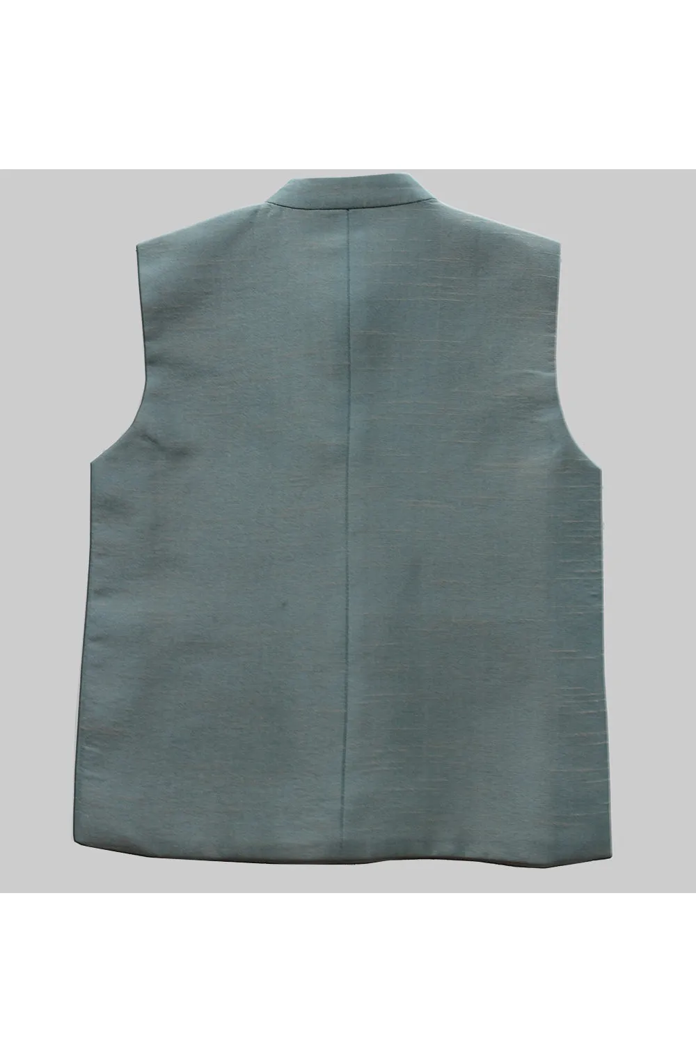 Aqua green sea creatures embroidered nehru jacket