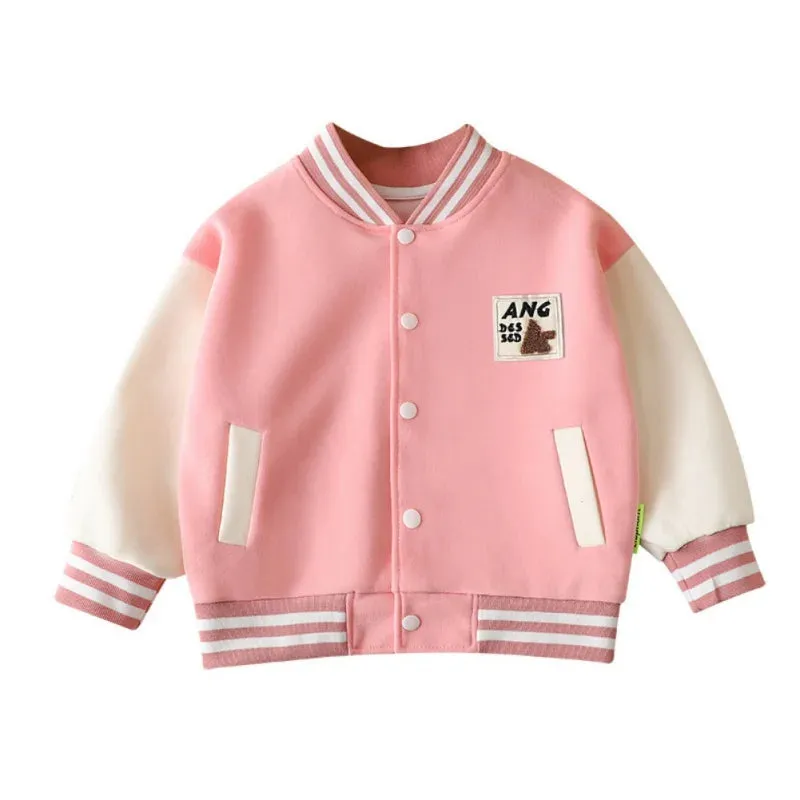 Autumn Children's Clothing Sports Baseball Uniform Outerwear Winter Cardigan Jackets Top Kid Boys Girls Coats