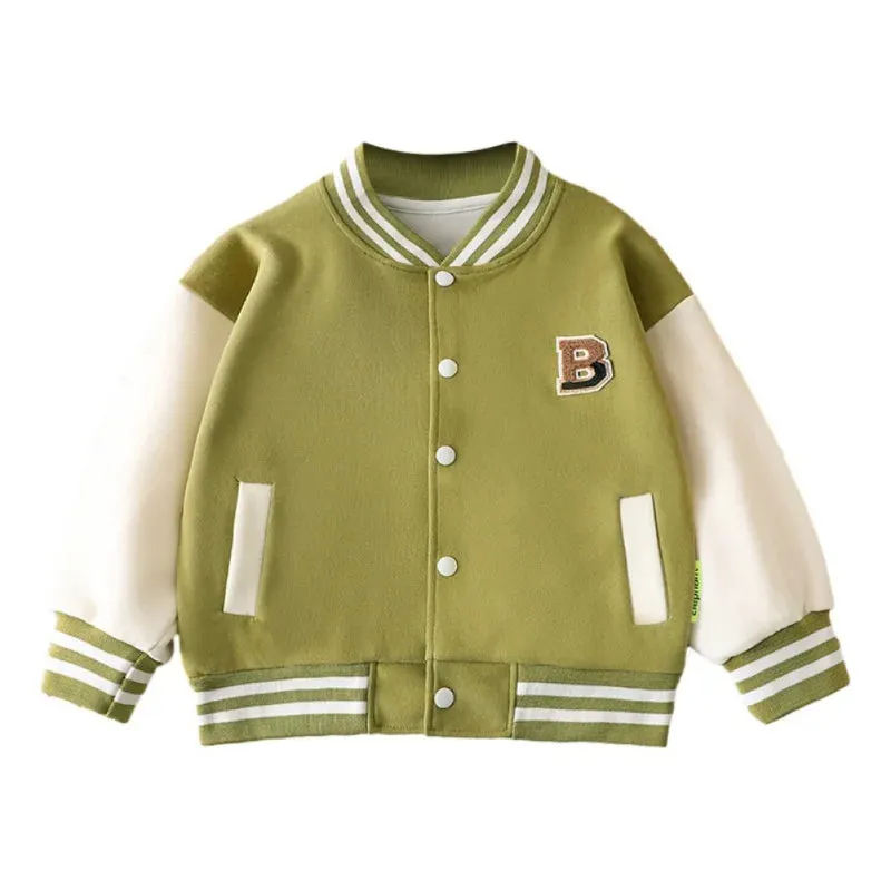 Autumn Children's Clothing Sports Baseball Uniform Outerwear Winter Cardigan Jackets Top Kid Boys Girls Coats