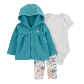 Baby Girls' 3-Piece Quilted Cardigan Set 1R960610