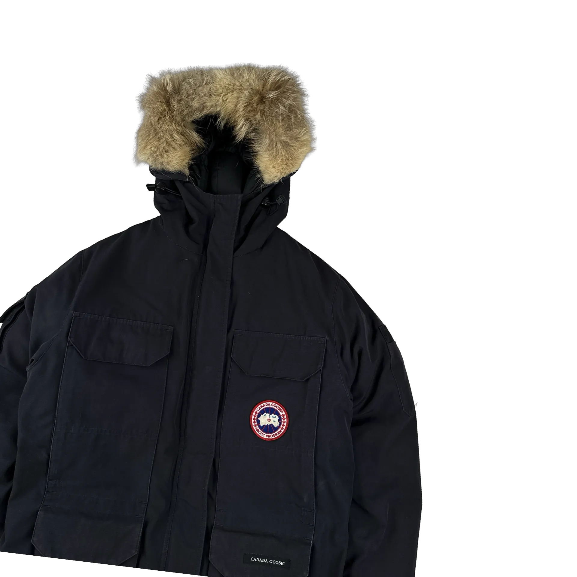 Canada Goose Navy Premium Down Coyote Fur Hood Expedition Parka Jacket - Medium