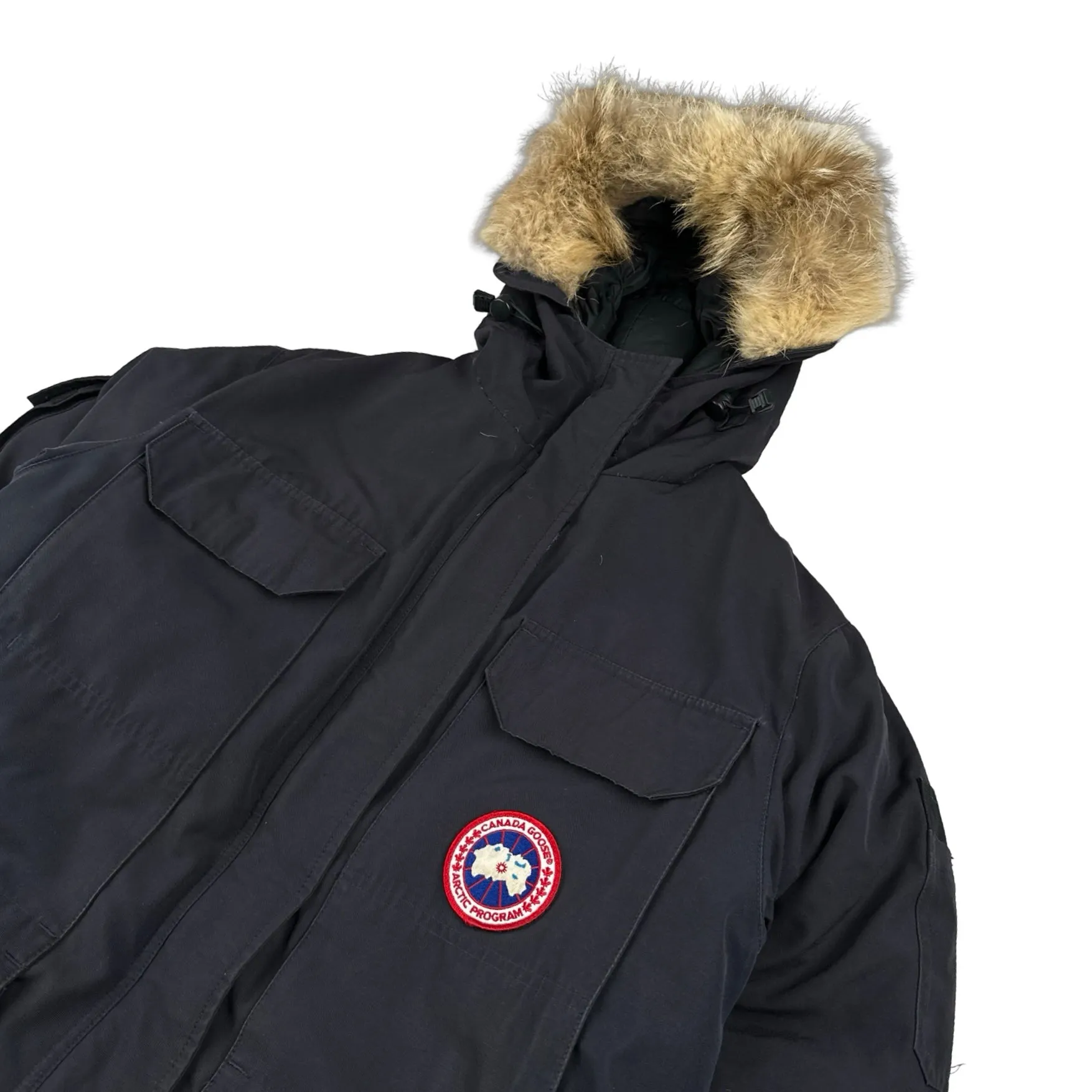 Canada Goose Navy Premium Down Coyote Fur Hood Expedition Parka Jacket - Medium