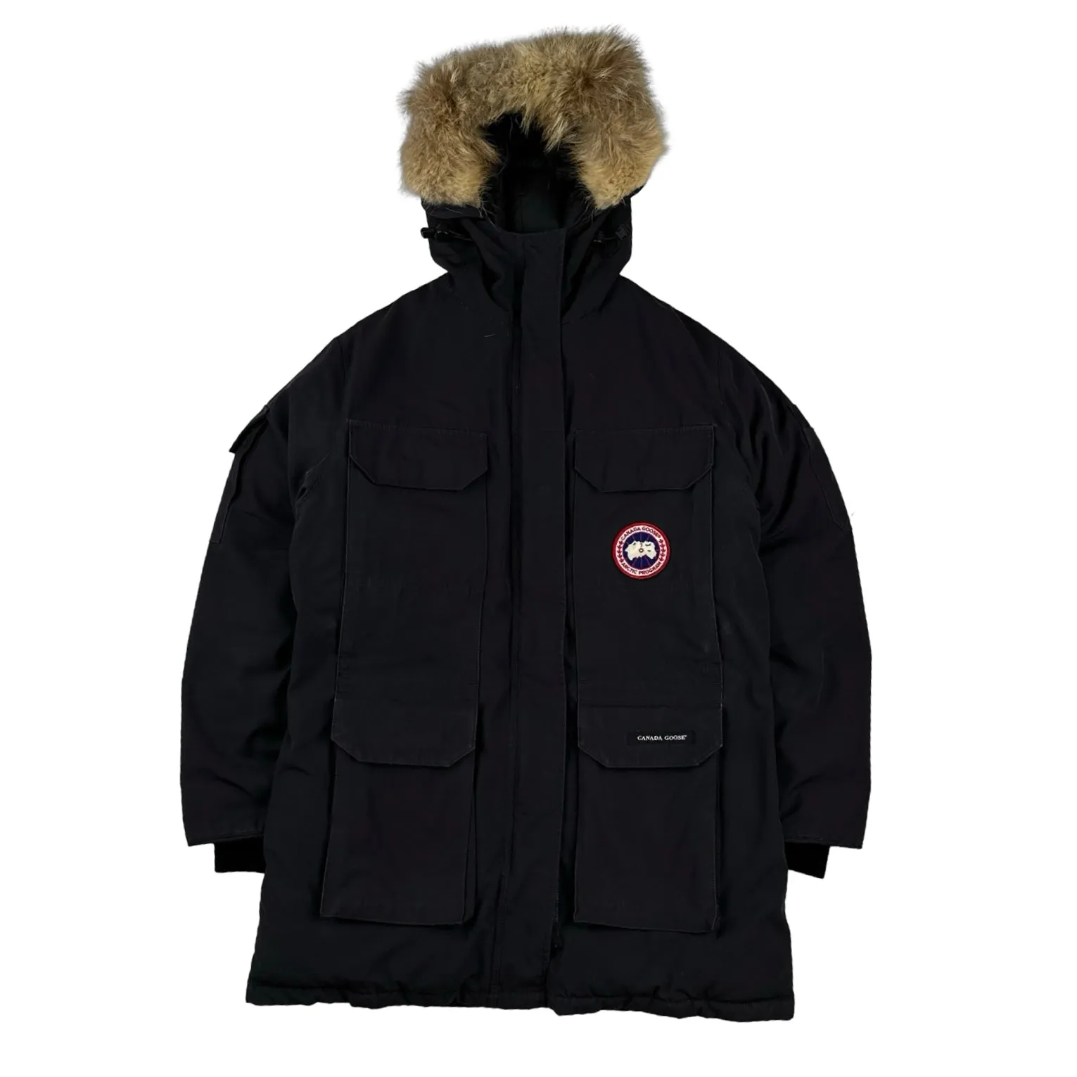 Canada Goose Navy Premium Down Coyote Fur Hood Expedition Parka Jacket - Medium