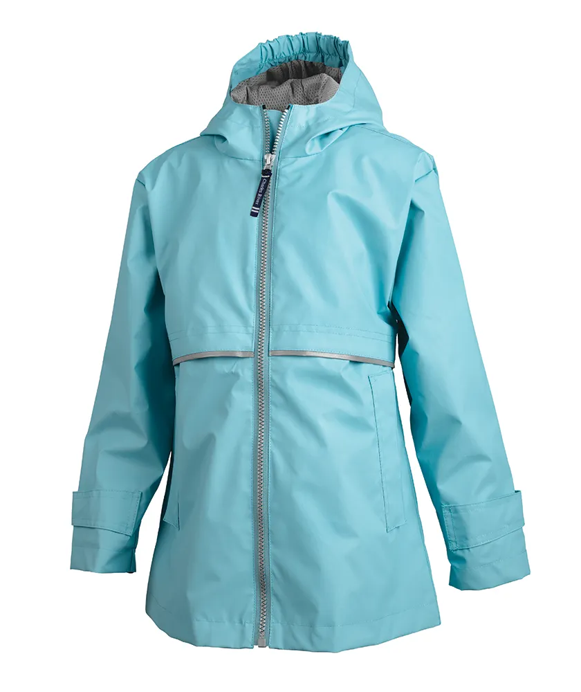 Charles River GIRLS New Englander Rain Jacket, Aqua