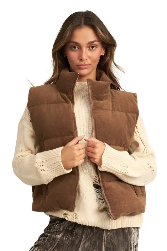 CORDUROY PUFFER VEST