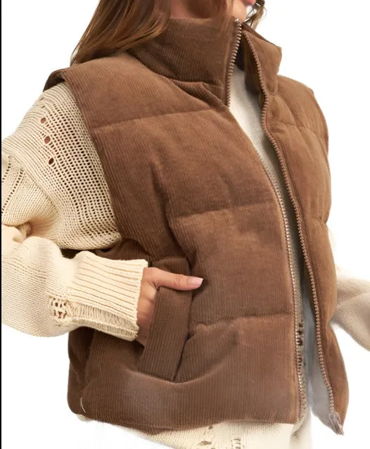 CORDUROY PUFFER VEST