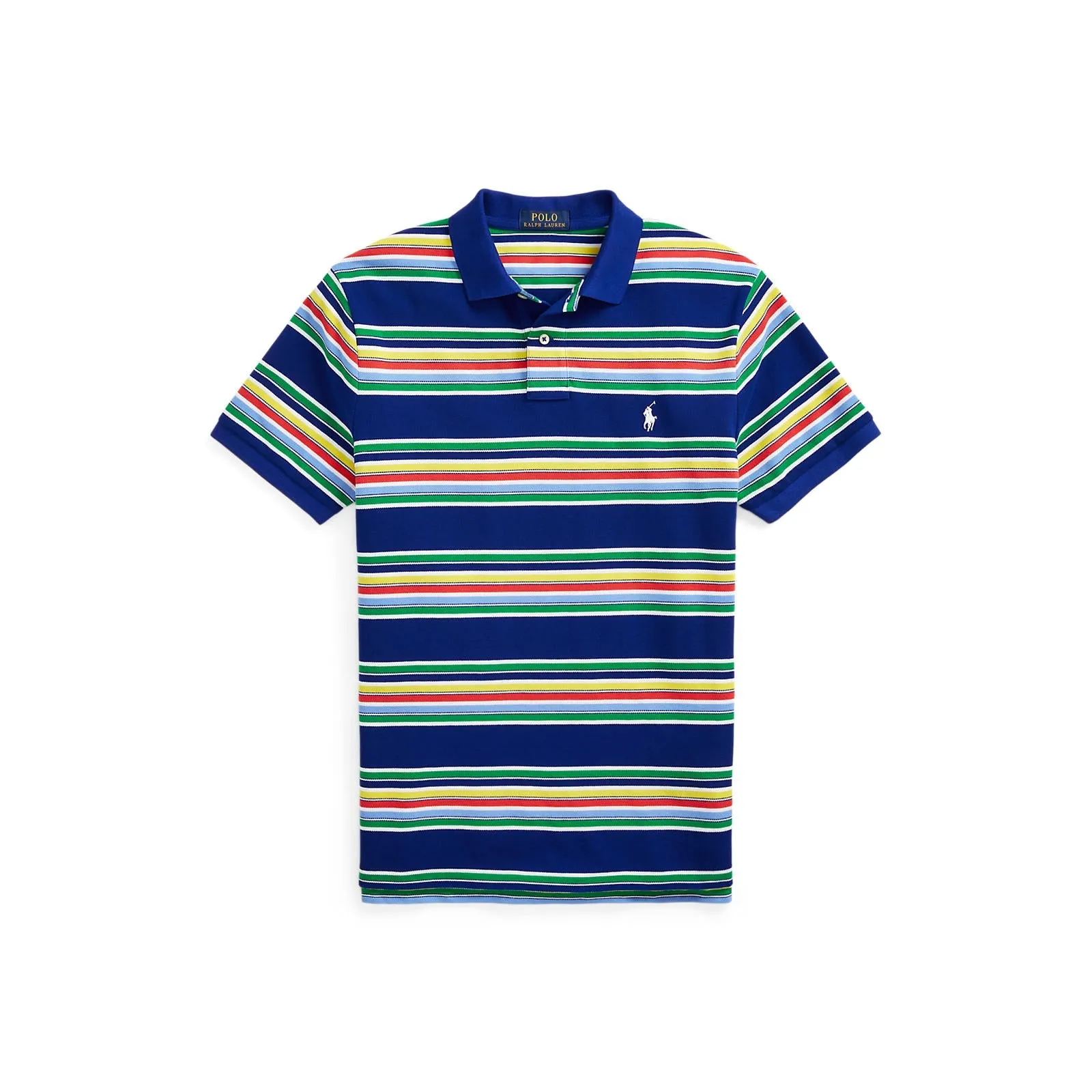 Custom Fit Mesh Polo - Stripe - Heritage Royal Blue Multi