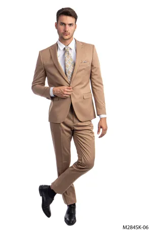 Dark Taupe 2 PC Solid Suit - Slim Fit