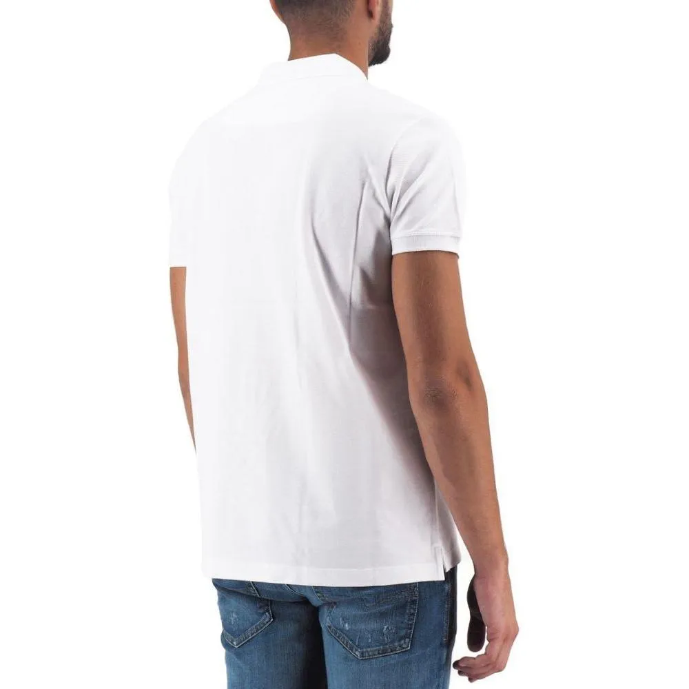 Diesel Elegant White Cotton Polo Shirt with Contrasting Logo