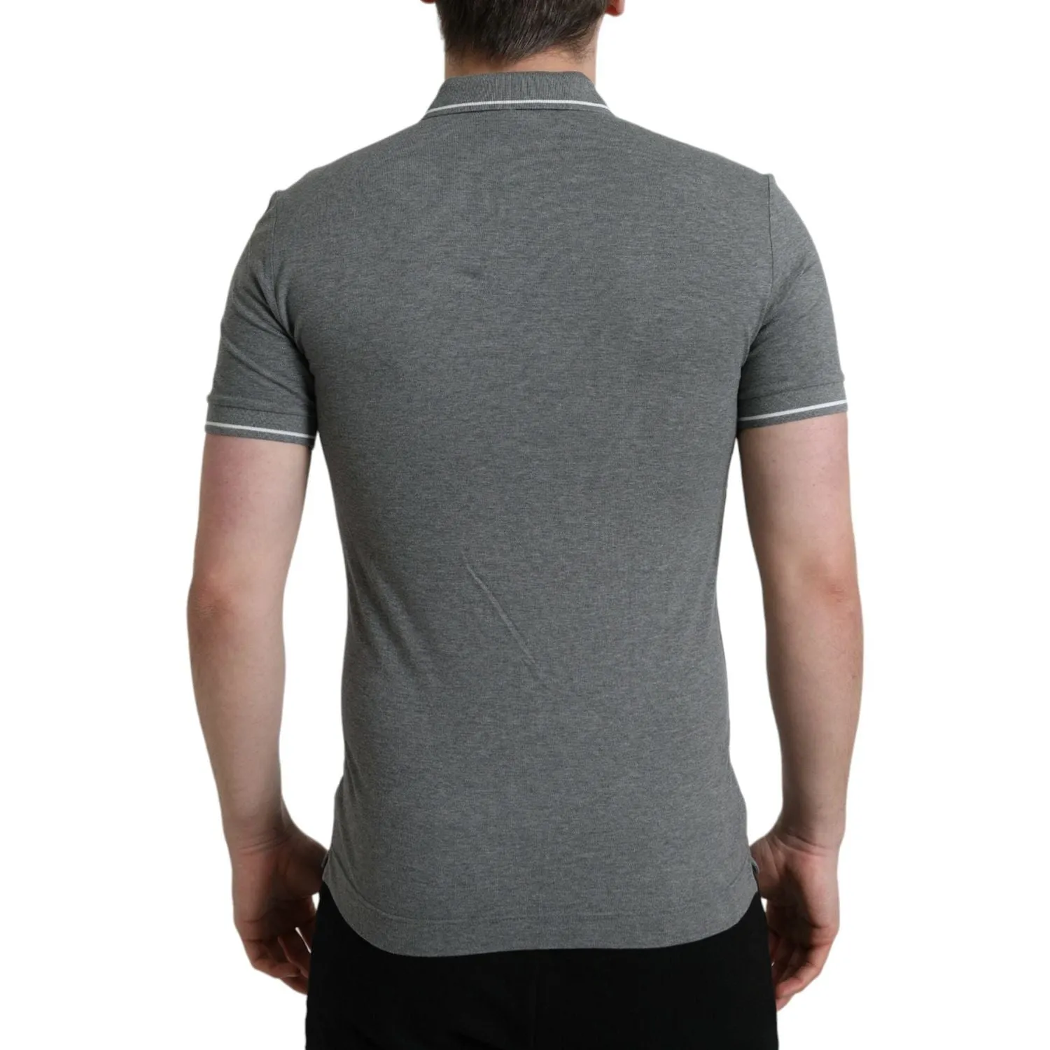 Dolce & Gabbana Elegant Grey Cotton Polo T-Shirt