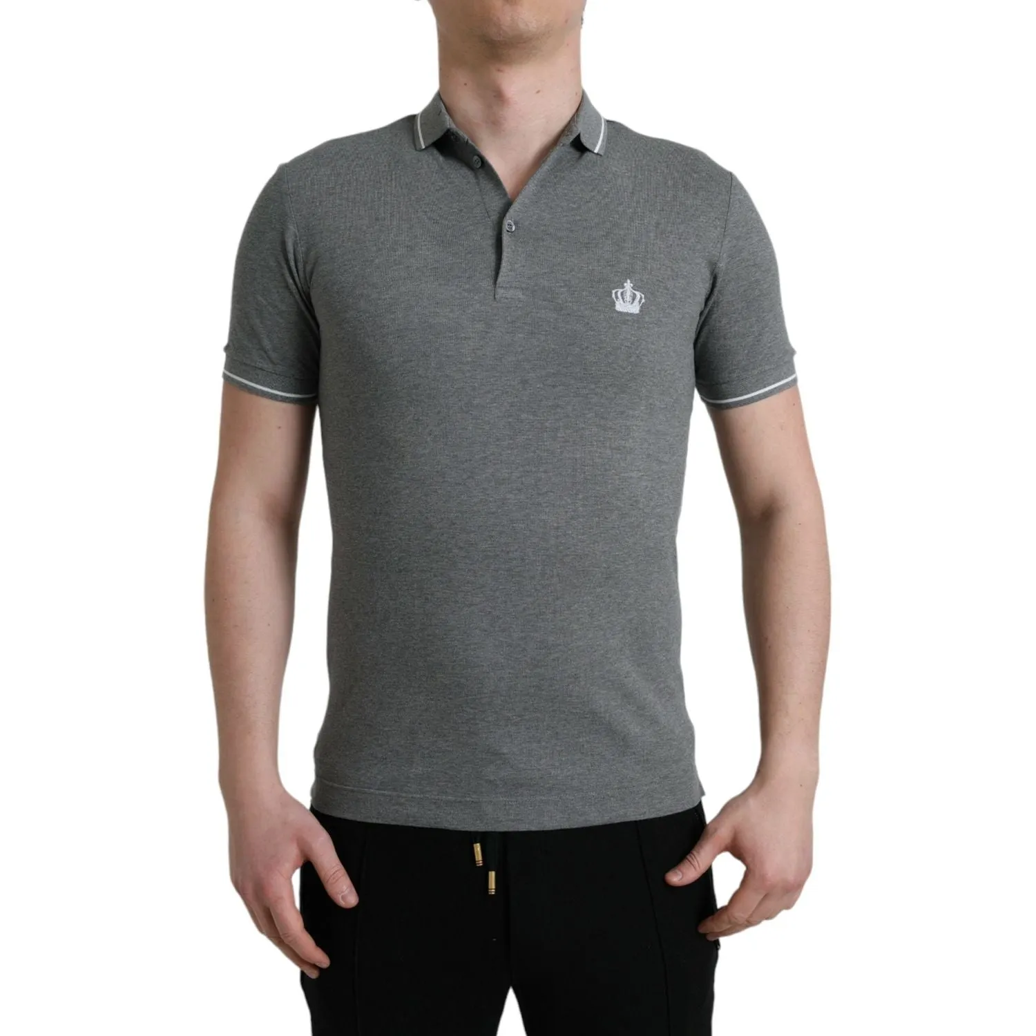 Dolce & Gabbana Elegant Grey Cotton Polo T-Shirt