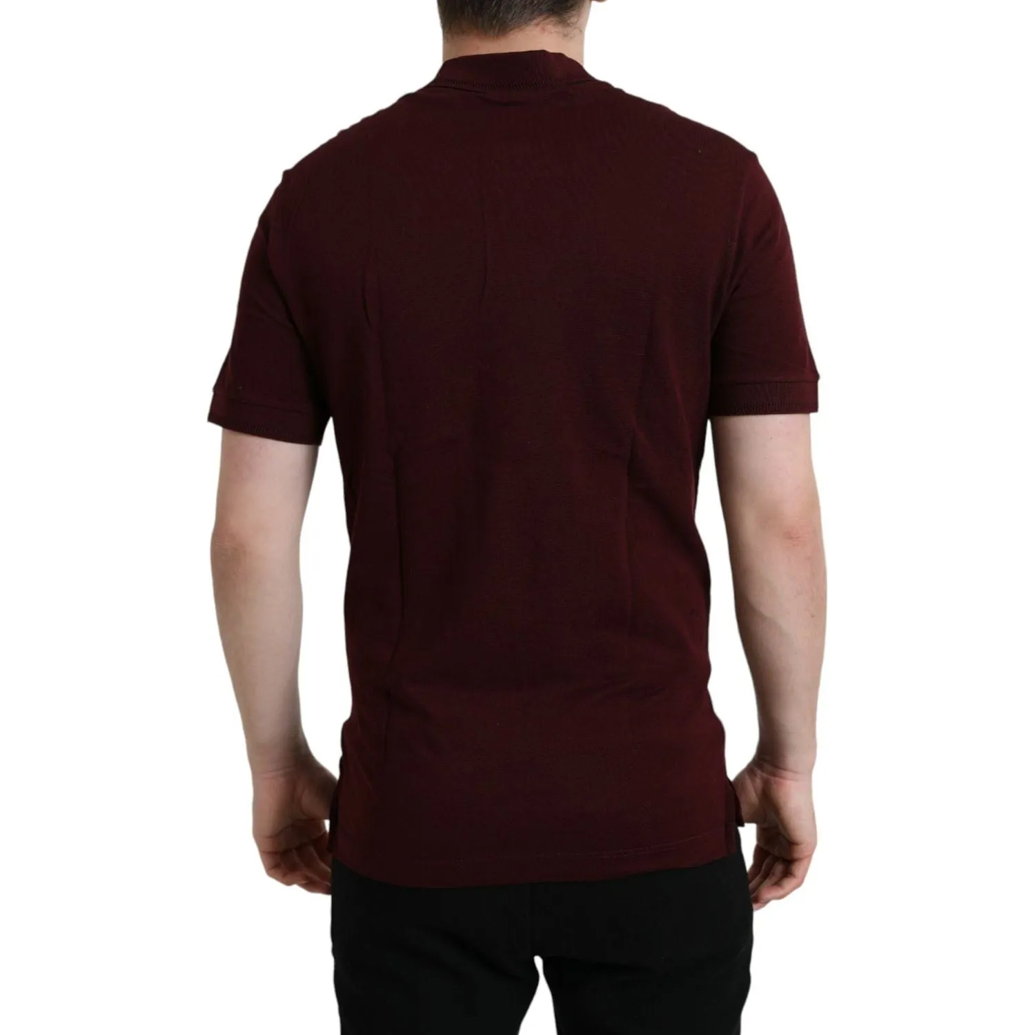 Dolce & Gabbana Elegant Maroon Cotton Blend Polo Tee