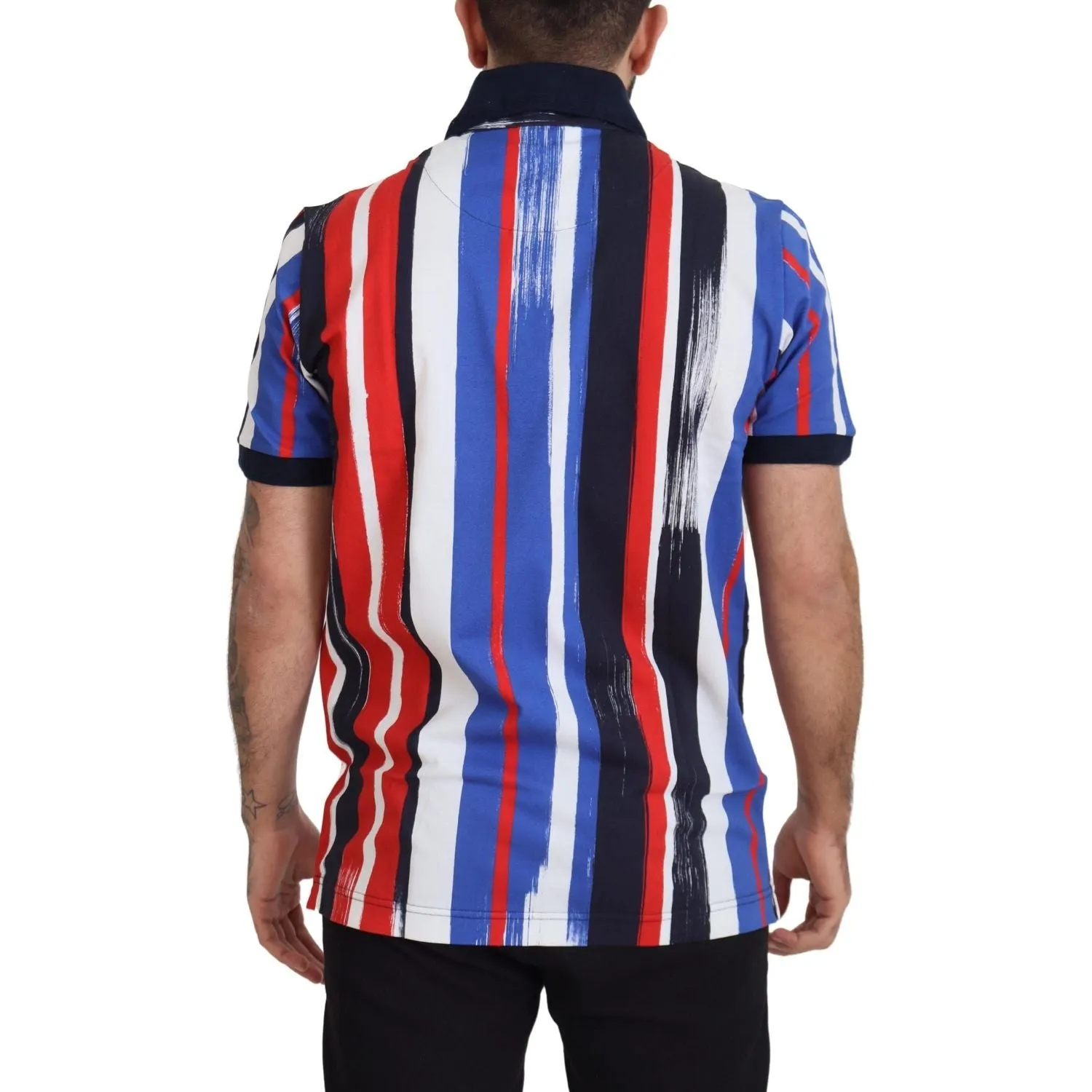 Dolce & Gabbana Elegant Striped Cotton Polo T-shirt