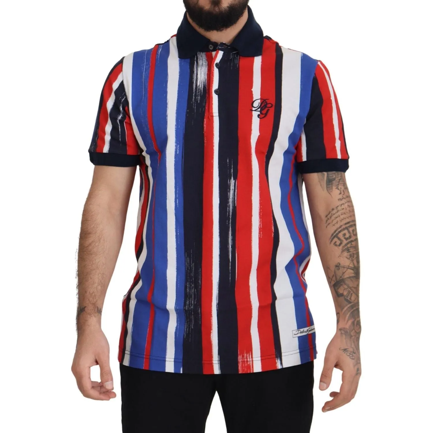 Dolce & Gabbana Elegant Striped Cotton Polo T-shirt