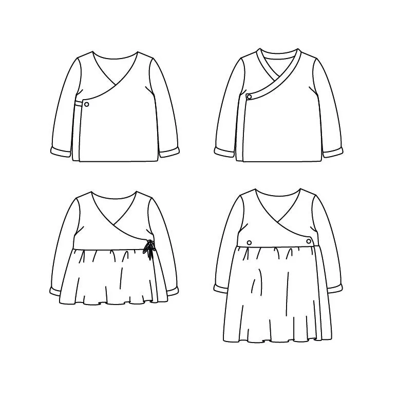 DUBLIN Cardigan or dress - Baby 1M/4Y - PDF Sewing Pattern