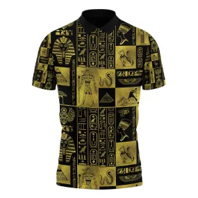 Egyptian Symbols Gold Polo Shirt