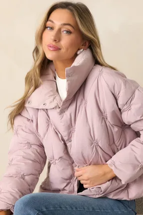 Forever Mine Mauve Mist Tufted Puffer Jacket