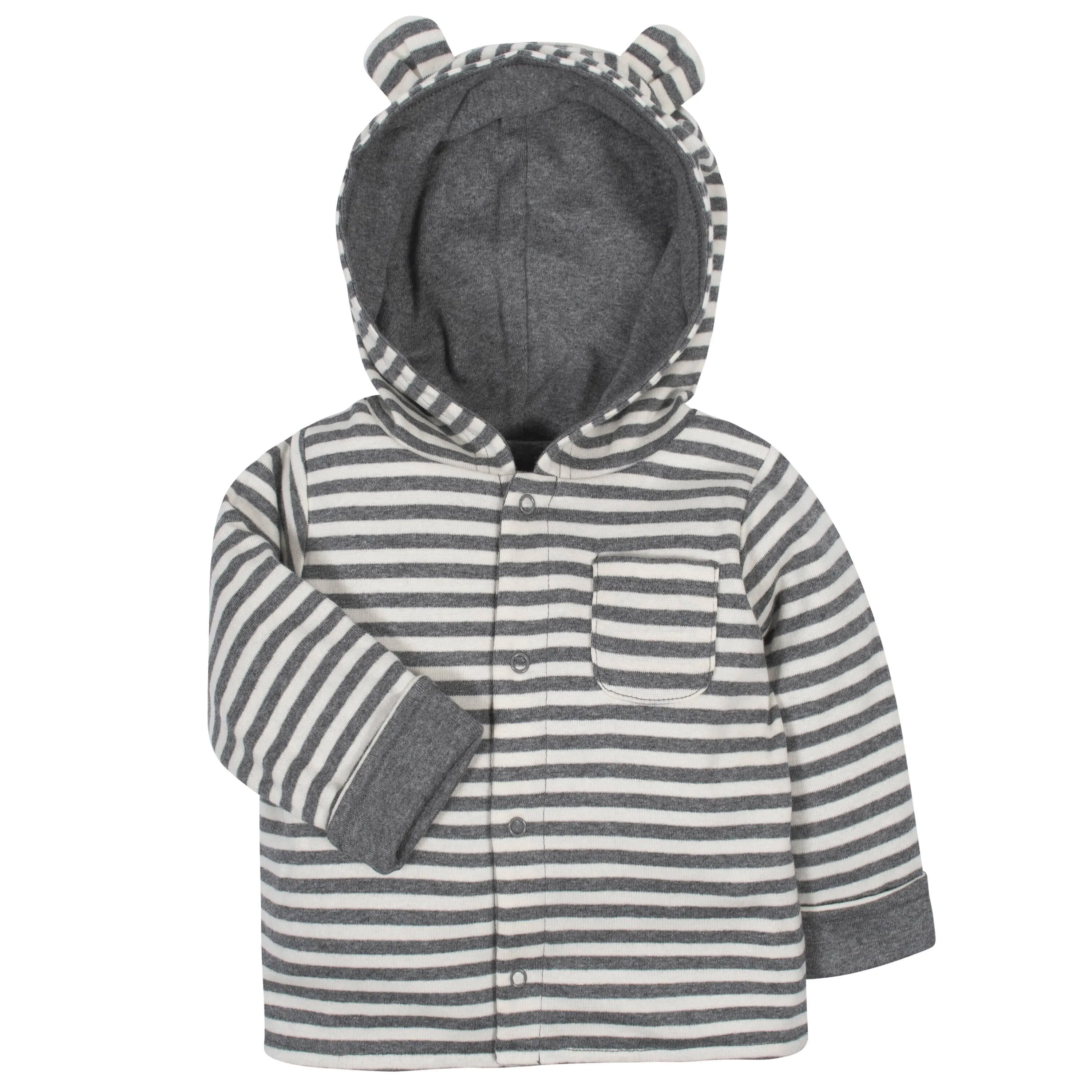 Gerber® Baby Striped Reversible Hooded Cardigan Jacket