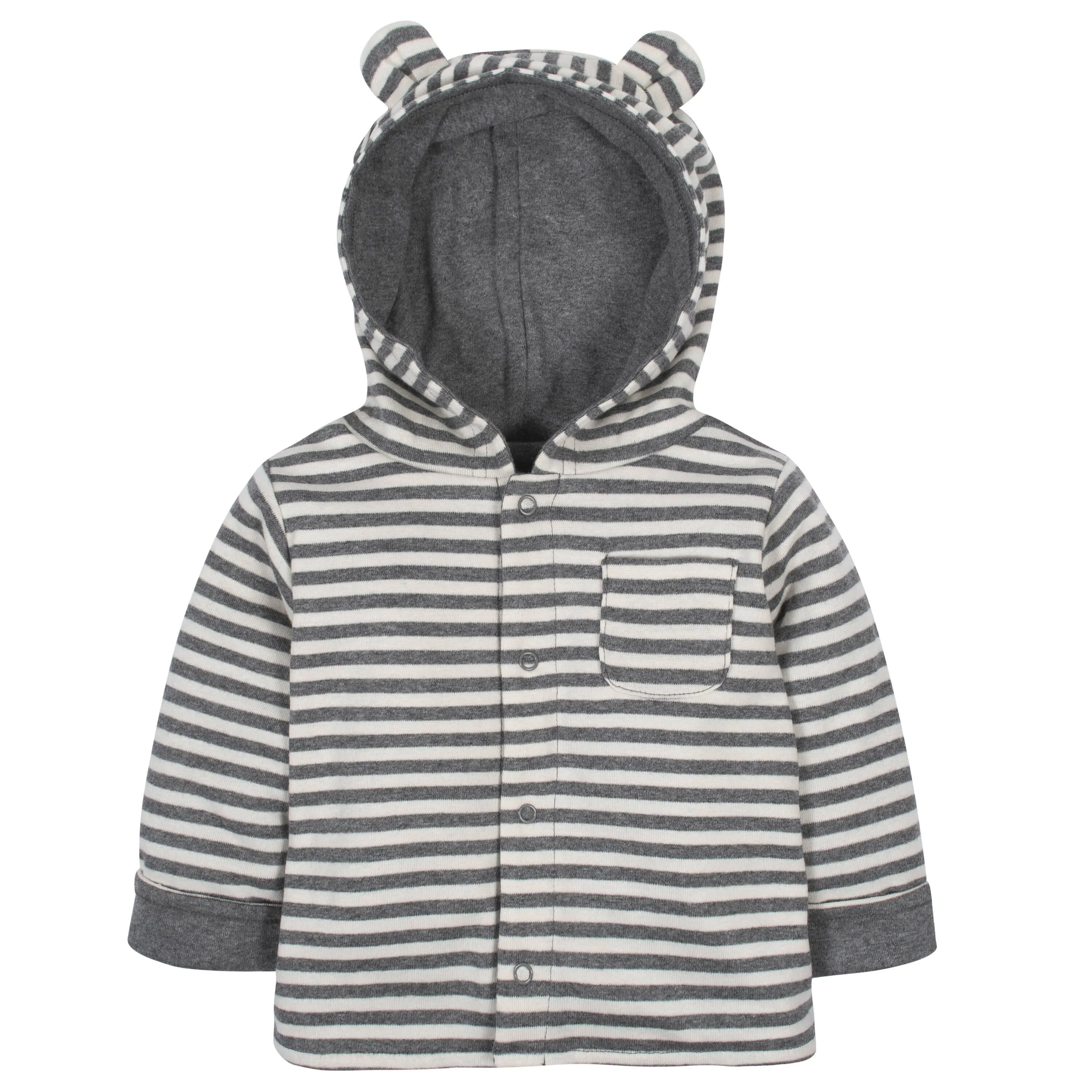 Gerber® Baby Striped Reversible Hooded Cardigan Jacket