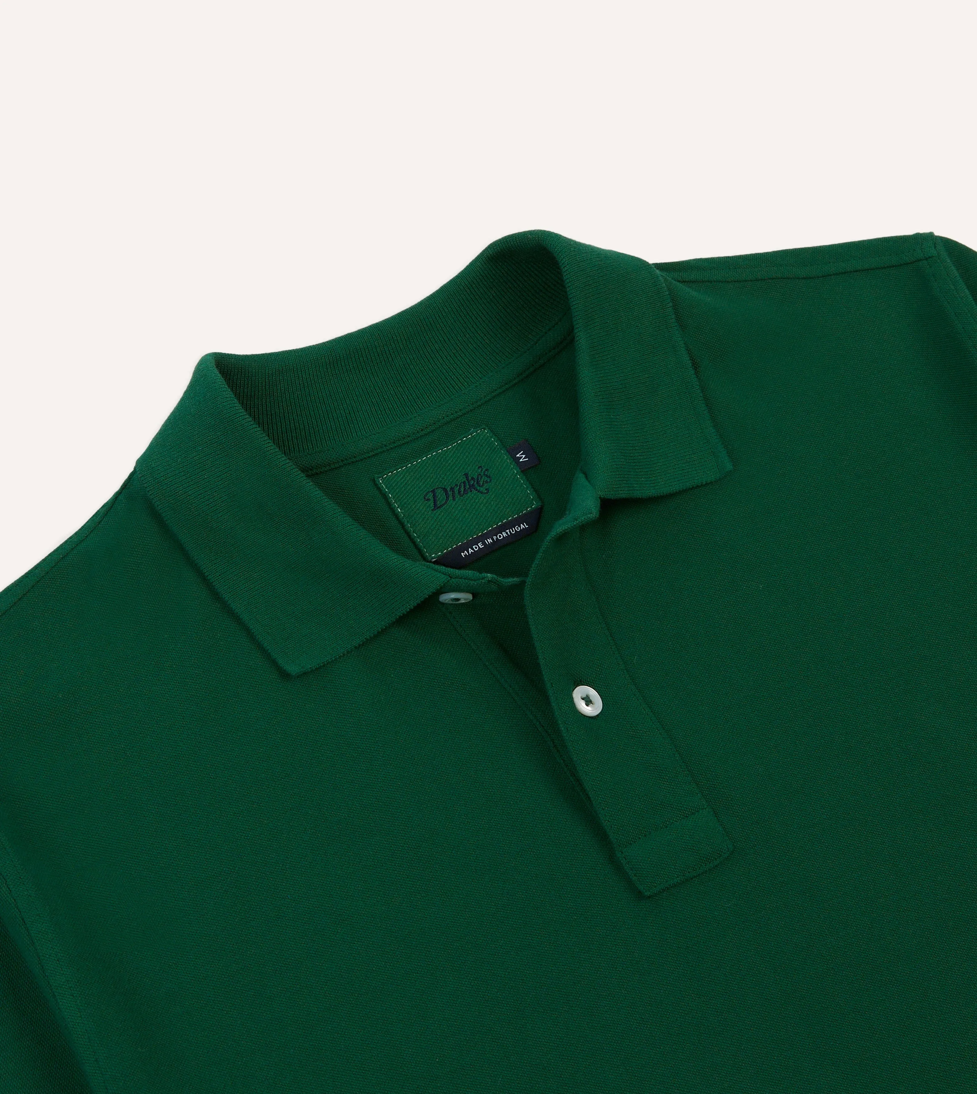 Green Piqué Cotton Polo Shirt