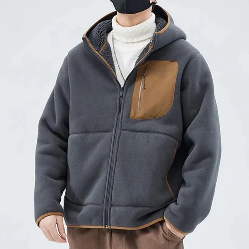 Hooded Cardigan in Thickened Artificial Cashmere for Men - Great Gift