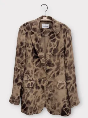 IRENE GIRAFFE PRINT JACKET - DARK TAUPE