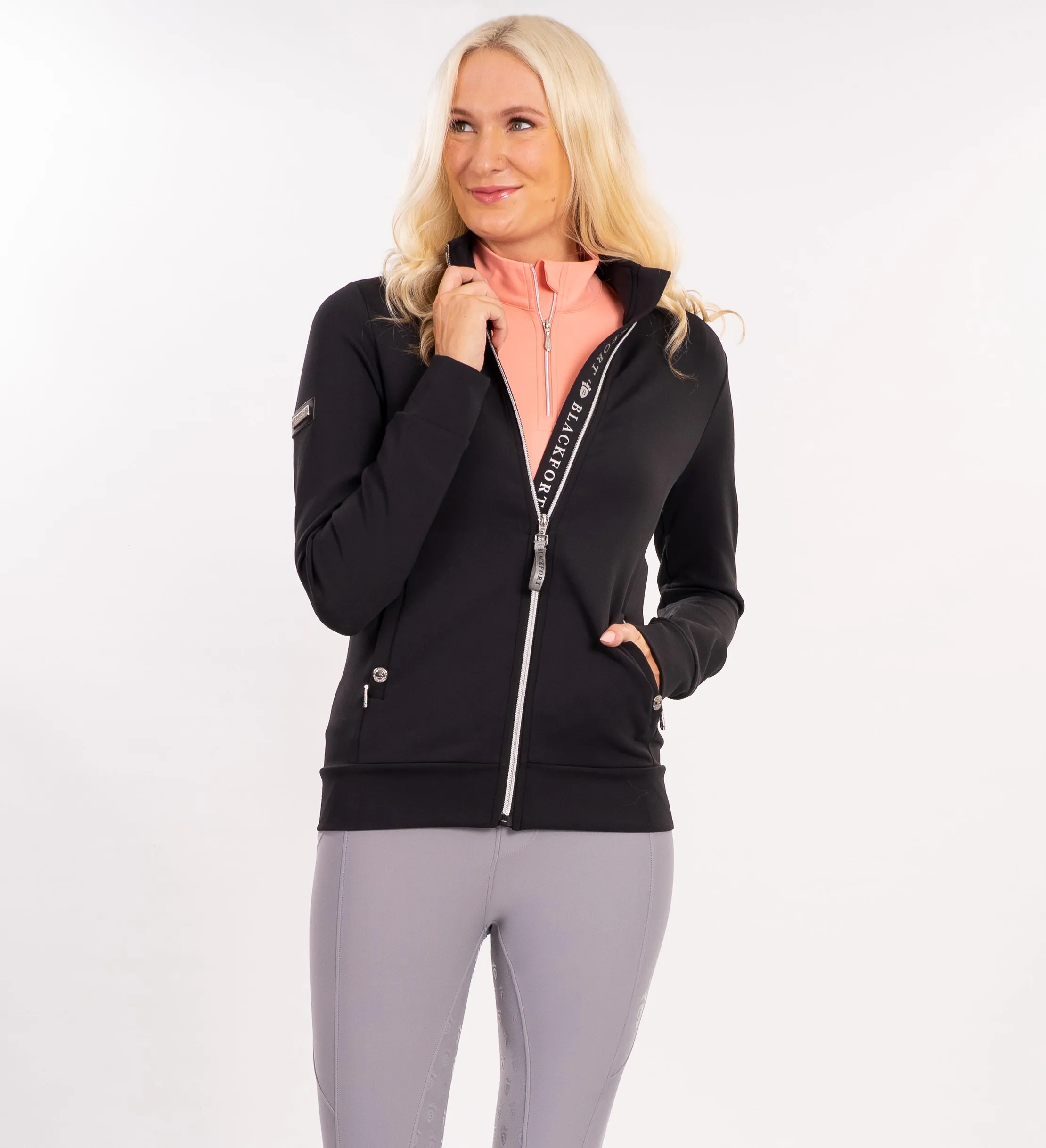 Jenny Black & Silver Zip Up