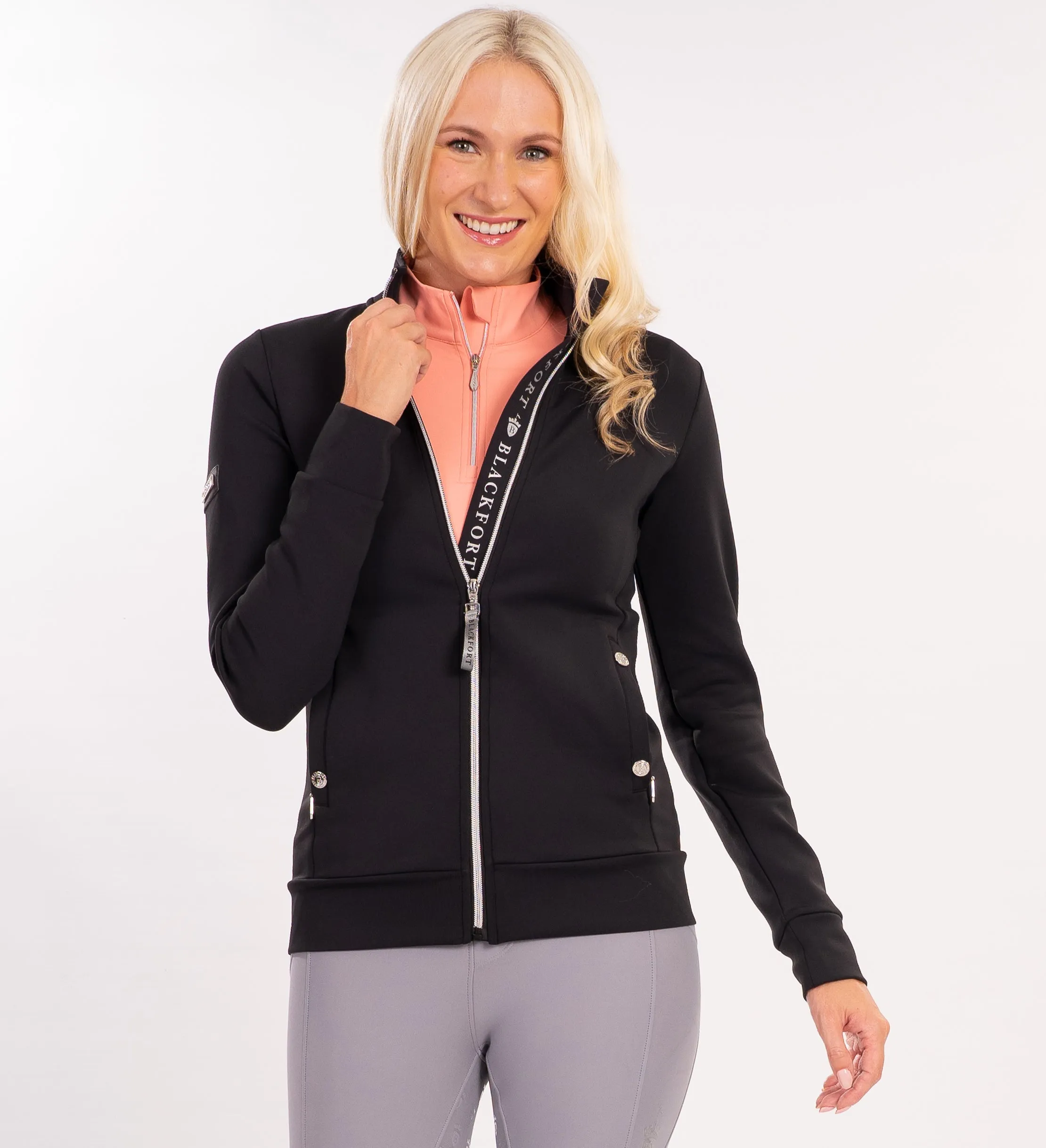 Jenny Black & Silver Zip Up