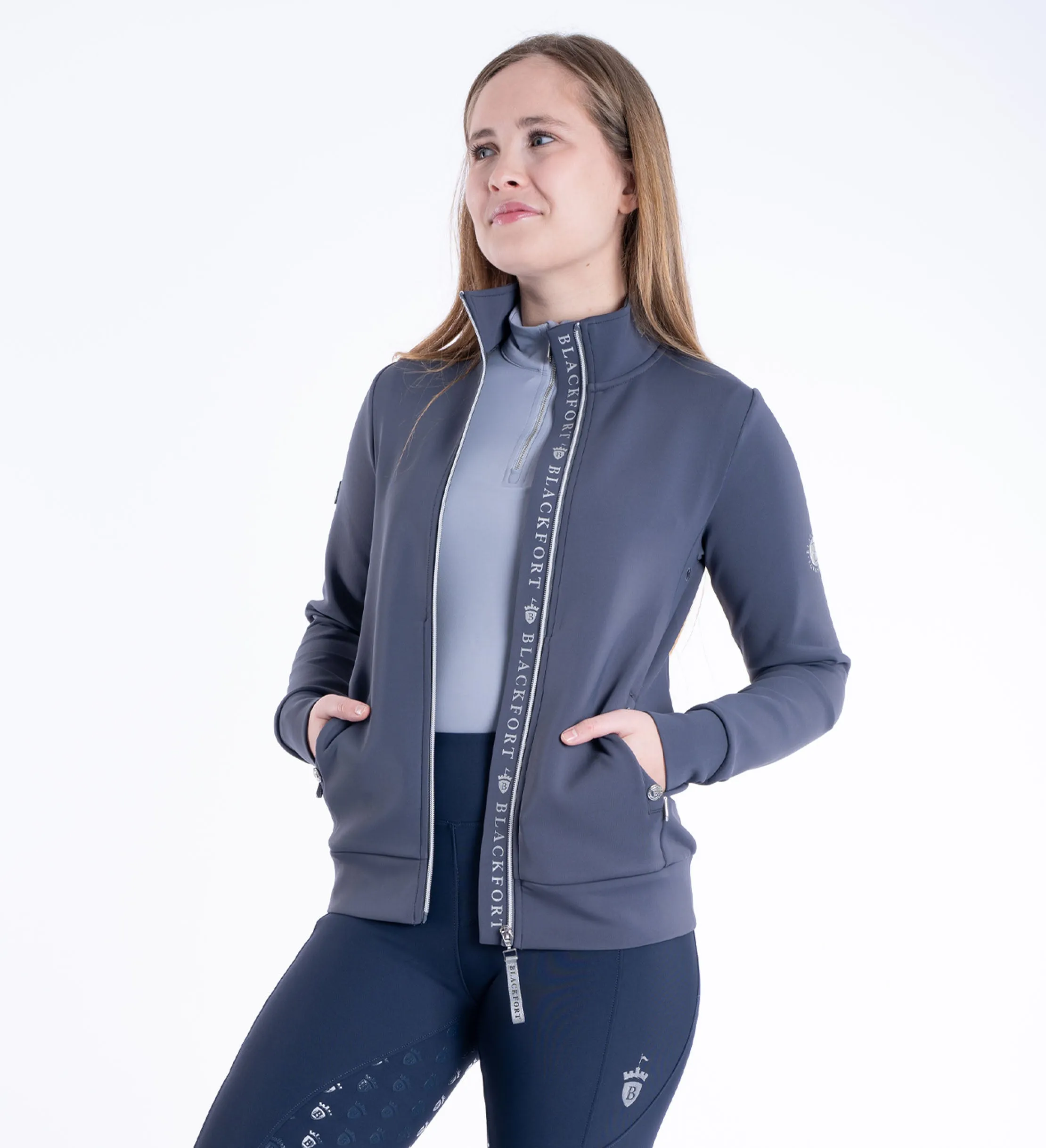 Jenny Grey & Silver Zip Up