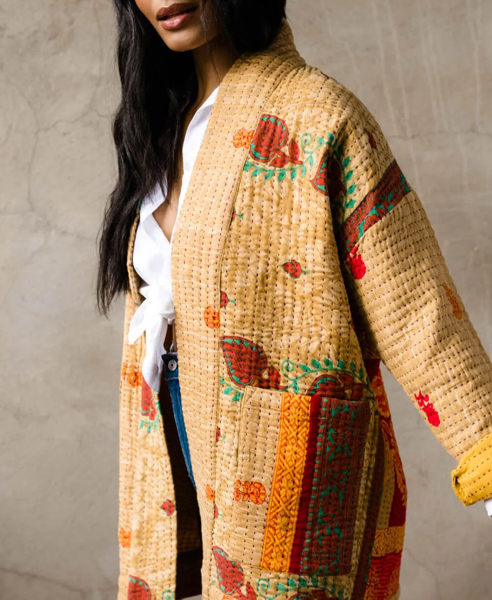 Kantha Quilted Jacket - No. 240526 - Extra Large