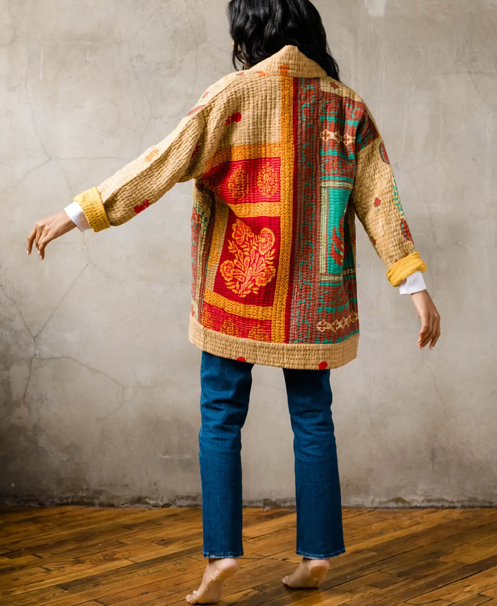 Kantha Quilted Jacket - No. 240528 - Extra Large