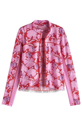 Kid's Turtle Bay Swim Jacket  |  Radiant Red Botanical Floral