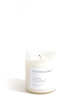 Leather Jacket Minimalist Candle