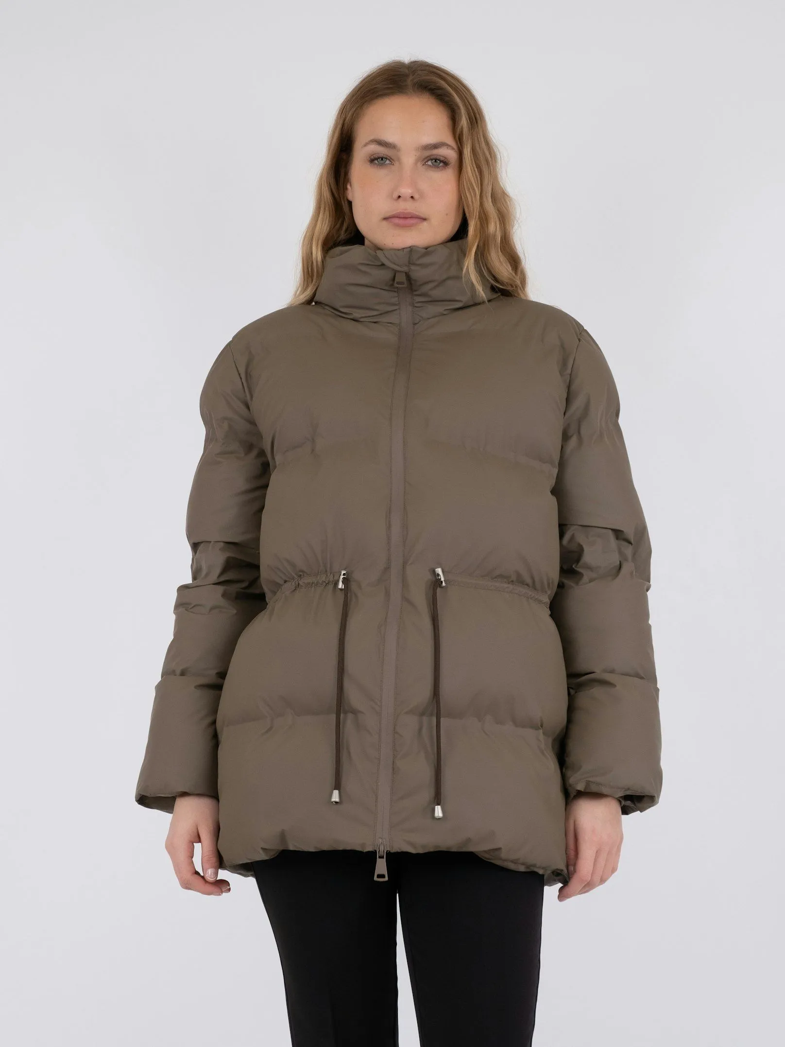 Mayra C Puffer Jacket - Dark Taupe