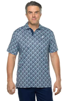 Men's Victory Lap Short Sleeve Golf Polo  |  Navy Gulf Stream Stripe