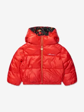 Moschino Girls Puffer Jacket in Red