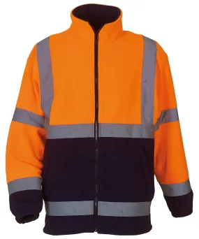 Orange/Navy - Hi-vis heavyweight fleece jacket (HVK08)