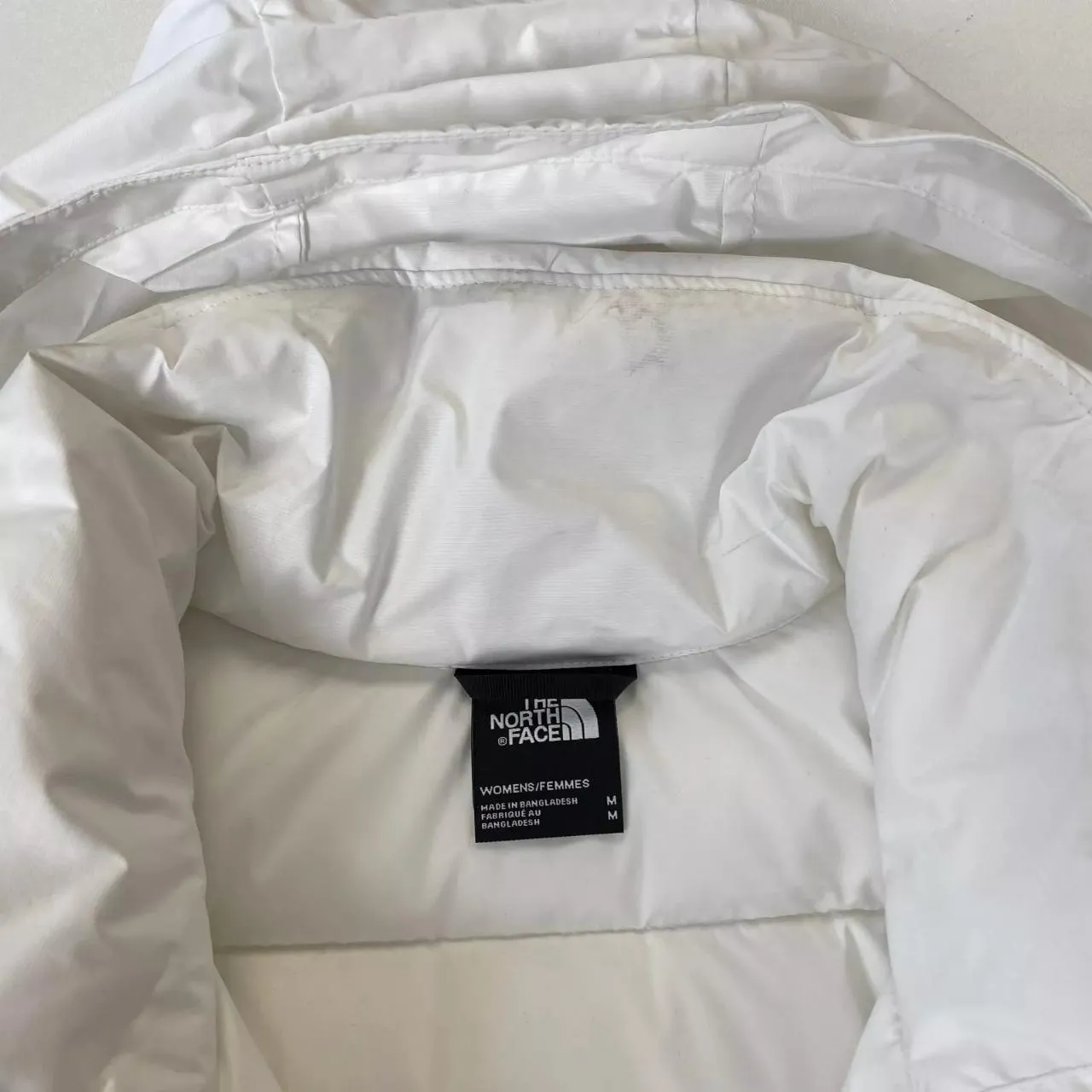 Preowned The North Face Womens Padded Puffer Jacket Size M White Outdoor TNF.