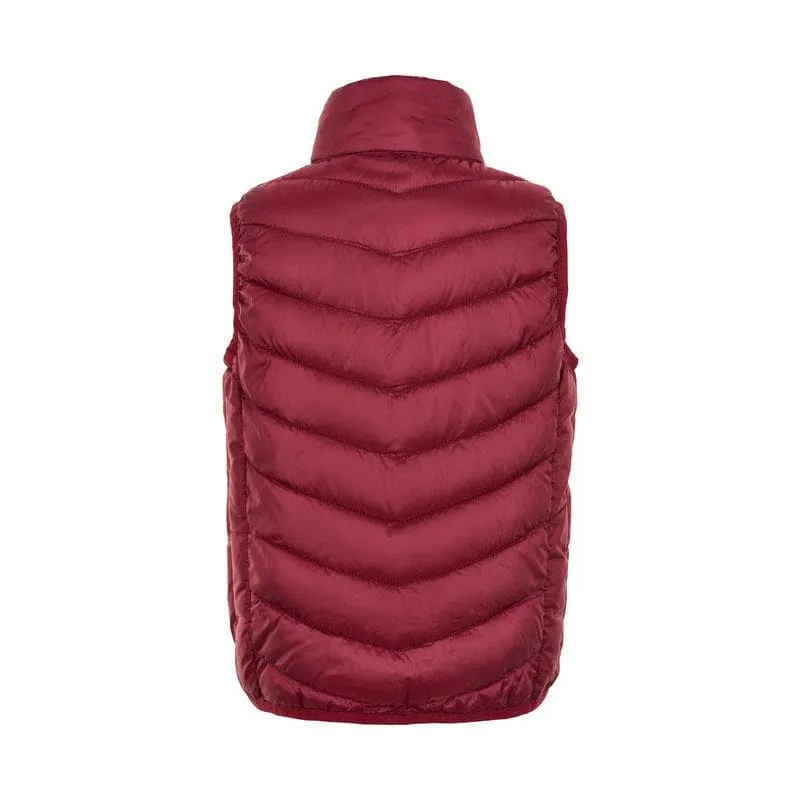 Quilted Packable Vest: Beet Red