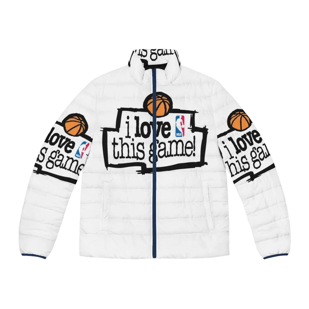 "I Love This Game" Puffer Jacket: Stylish Sports Fan Outerwear