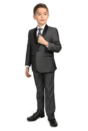 "Reno JR" Kids Grey Tuxedo (5-Piece Set)