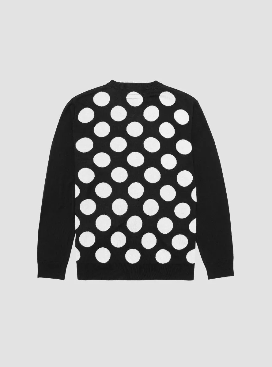 Rayon Dot Cardigan Black