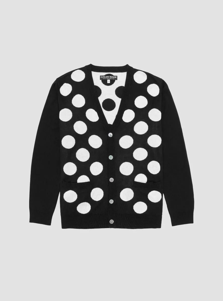 Rayon Dot Cardigan Black