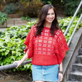 Red Heart Crochet Clementine Chic Sweater