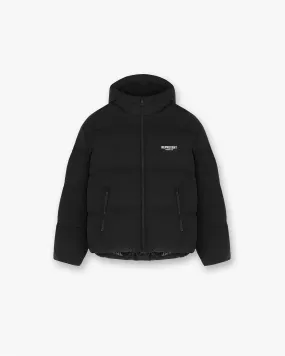 Represent Owners Club Hooded Puffer Jacket - Black