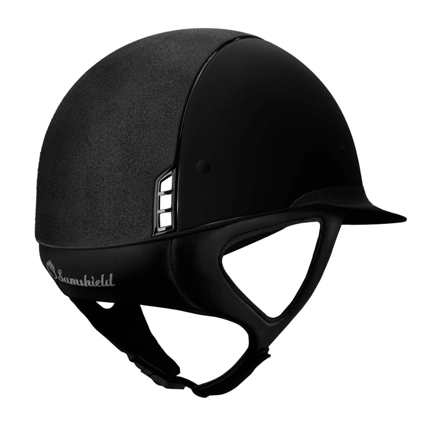 Samshield V1 Miss Shield Black Shadowmatt Riding Hat with Alcantara Top