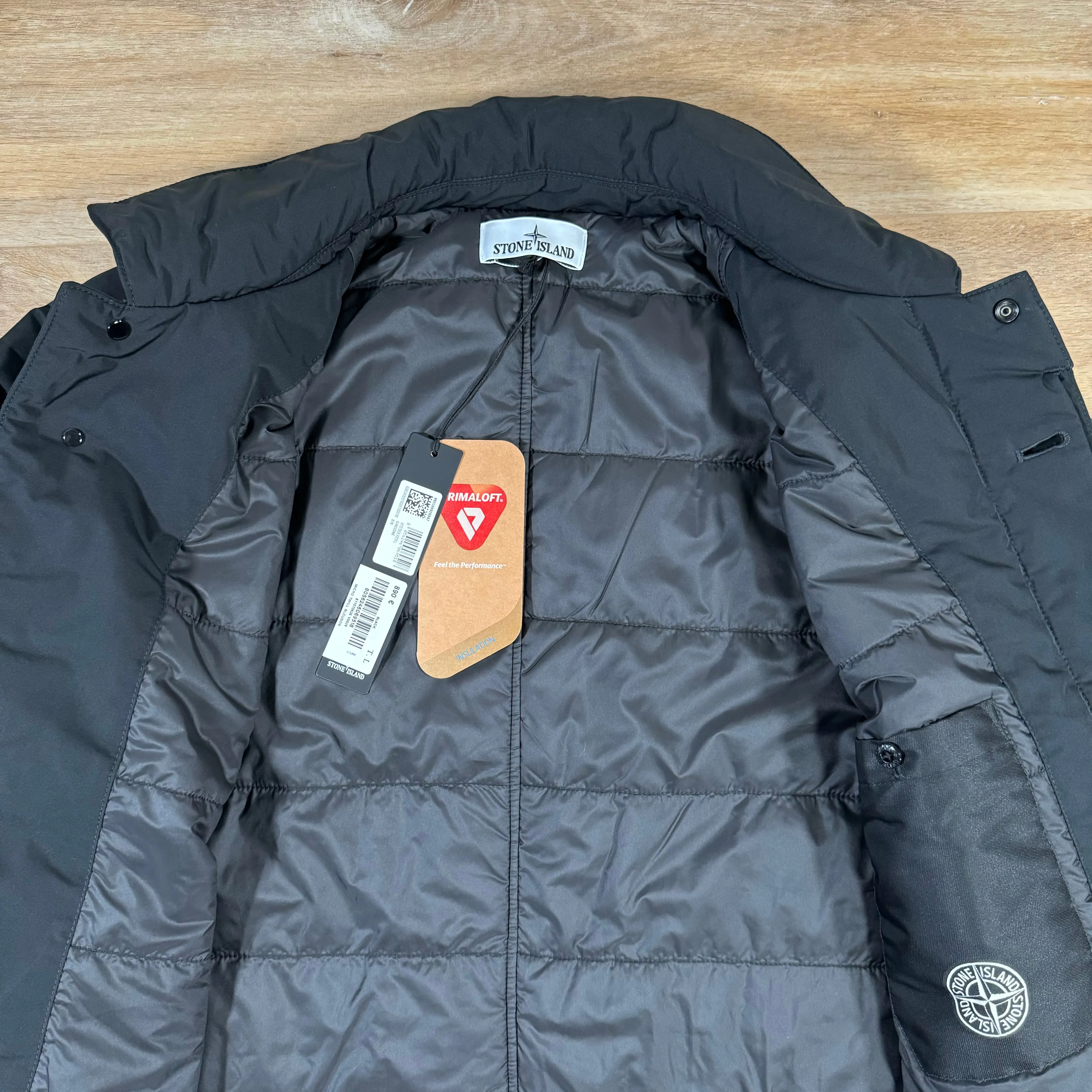 Stone Island Micro Twill Parka Jacket in Black